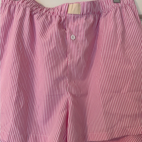 Pink and White Striped Cotton Boxer Shorts Size XL - Picture 3 of 5